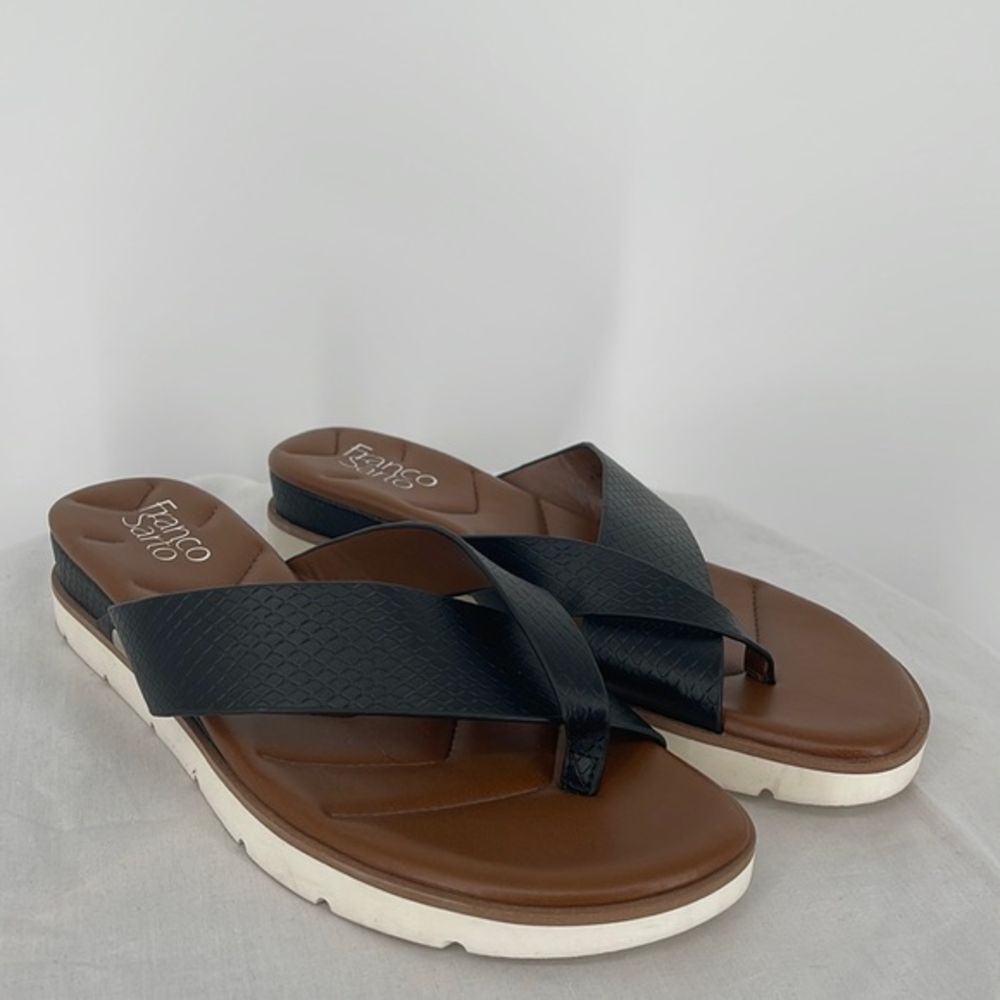 Franco‎ Sarto Flip Flop Sz 9.5 Darious Style Black Sandal